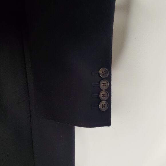 J Crew Regent TopCoat Double Serge Coat Jacket 100% Wool Black C8552 Size 10 - Picture 5 of 8